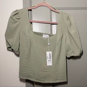 Brand new! Sage top with puff sleeves